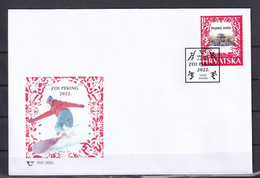 CROATIA,CROATIEN 2022,WINTER OLYMPIC GAMES  BEIJING, CHINA,SKI,SNOWBOARDING,,FDC - Inverno 2022 : Pechino