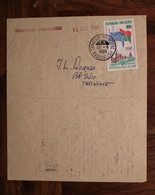 1968 Tamatave Manguiers Madagascar France Cover Air Mail Avis D'arrivage - Madagaskar (1960-...)