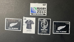 (STAMPS 7-1-2023) New Zealand (used / Tamponer) Rugby All Black (5 Stamps) - Gebruikt