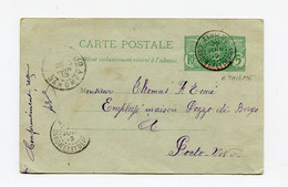 !!! DAHOMEY, ENTIER POSTAL A 5C CACHET D'ATHIEME DE 1915 POUR PORTO NOVO - Cartas & Documentos