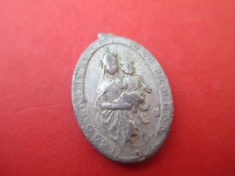 Petite Médaille Religieuse Ancienne/Vierge à Déterminer Et Le Coeur Du Christ/Aluminium  / Début XXéme      CAN617 - Religion &  Esoterik