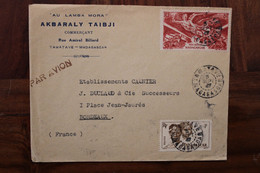 1947 Madagascar France Cover Air Mail Au Lamba Mora - Cartas & Documentos