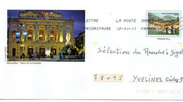 PAP --2011-- MONTPELLIER - 34  -Place De La Comédie...repiquage  St Guilhem Le Désert -34 - Prêts-à-poster: Other (1995-...)