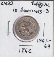 Belgium 10 Centimes 1862 Km#22 - 10 Cents