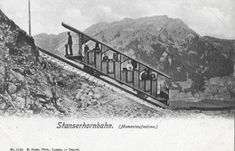 STANSERHORNBAHN → Besetzte Bahn Bergwärts Unterwegs Anno 1903   ►seltene Karte Mit Hotel Stanserhorn Stempel◄ - Stans