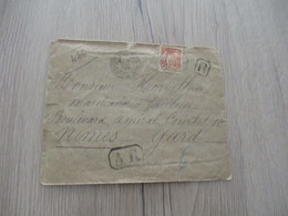 Lettre France 40c Orange Type Sage Seul Sur Lettre En Recommandé Marseille Pour Nîes AR 19/7/190 - 1898-1900 Sage (Tipo III)