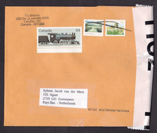 Canada: Cover To Netherlands, 2022, 3 Stamps, Via Germany: Customs Control Tape Zoll (no Cancel, Pencil On Stamps) - Briefe U. Dokumente