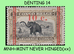 1922 ** BELGIAN CONGO / CONGO BELGE = COB 101 OLIVE ELEPHANT : BLOC OF -4- STAMPS WITH ORIGINAL GUM - Nuevos