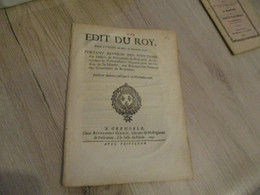Edit Du Roy Décembre 1698 Portant Réunion Des Fonctions Des Offices Procureurs Du Roi ..... - Décrets & Lois