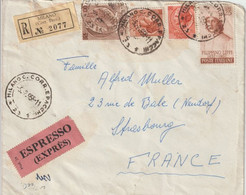 1958 - ITALIE - ENVELOPPE EXPRES RECOMMANDEE De MILANO => STRASBOURG ! - Express/pneumatic Mail