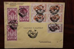 1947 Tuléar Fianarantsoa Madagascar France Cover Mail Bloc De 4 X 30c - Brieven En Documenten