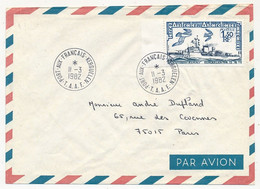 TAAF - Env. Affr.1,50F Commandant Bourdais - Port Aux Français-Kerguelen -  11/3/1982 - Cartas & Documentos