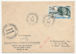 TAAF - Env. Affr.1,40F Cormoran De Kerguelen - Port Aux Français-Kerguelen -  22/2/1980 + Marion Dufresne - Cartas & Documentos