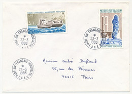 TAAF - Env. Affr.0,55f Chaland Le Gros Ventre + 1,40F N.Dame Des Vents - Port Aux Français-Kerguelen -  23/3/1983 - Cartas & Documentos