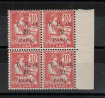 Levant_ Cilicie Bloc De 4 T. Type L Et Ll Se Tenant(  N°80 (1920 ) - Unused Stamps