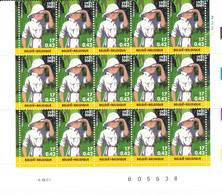 B01-409 F 3048 Congo Belge Feuillet De 15 Timbres Planche 2 BD Tintin Moulinsart Hergé Kuifje 6-12-2001 - Ohne Zuordnung