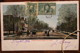 CPA Ak 1904 Linden Boulevard St Louis USA Us Postcard Braisne France Aisne Lingston - Cartas & Documentos