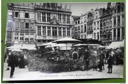 CPA - BELGIQUE - BRUXELLES - Grand'Place - Marché Aux Fleurs - Belle Animation -  2 Scans - Märkte