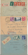 LOT DE 8 LETTRES RECOMMANDEES OBLITERATIONS ET AFFRANCHISSEMENTS DIVERS -ANNEES 1910 A 1958 - Bolli Manuali