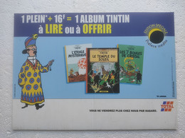 1999 TINTIN PANNEAU PUBLICITAIRE Plastique TOTAL Publicité Sur Point De Vente TOURNESOL  Hergé Moulinsart 1999 - Affiches & Offsets