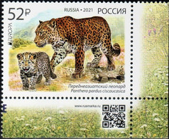 Russia 2021 "EUROPA" The National Endangered Wildlife.The Persian Leopard 1v Quality:100% - Nuevos