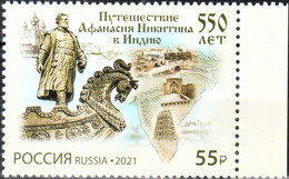 Russia 2021 "550th Anniversary Of Afanasy Nikitin's Travel To India" 1v Quality:100% - Neufs