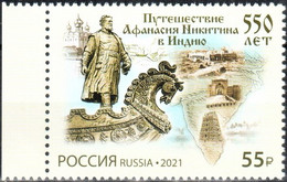 Russia 2021 "550th Anniversary Of Afanasy Nikitin's Travel To India" 1v Quality:100% - Nuevos