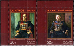 Russia 2021 "125th Ann Of G.Zhukov (1896-1974), K.Rokossovsky (1896-1968), Marshals Of The Soviet Union" 2v Quality:100% - Nuevos