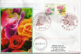 Winter Flowers.Habotan Flowers Bloom In Winter In Japan, New-issue 2022, On Letter Sent Tokyo To Andorra - Covers & Documents