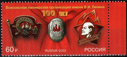 Russia 2022 «100th Anniversary Of The Founding Of The All-Union Pioneer Organization» 1v Quality:100% - Ungebraucht