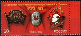 Russia 2022 «100th Anniversary Of The Founding Of The All-Union Pioneer Organization» 1v Quality:100% - Neufs