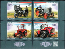 Russia 2022 «History Of Russian Tractor Building Industry.Wheel Tractors» 4v Zd Quality:100% - Nuovi