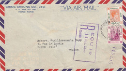 COVER. HONGKONG. 5 NOV 1950. CHING CHEUNG & C°. ONE DOLLAR + FIVTY CENTS. VIA AIR MAIL TO PARIS - Briefe U. Dokumente