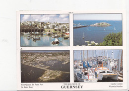 GUERNSEY, 4 Vues Fish Quays, St Peter Port, Port, Bateaux, Catamaran, Ed. DR Photography 1990 Environ - Guernsey