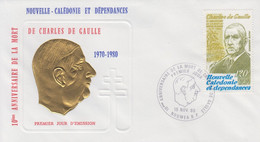 Enveloppe  FDC  1er   Jour    NOUVELLE  CALEDONIE    Charles  DE  GAULLE    1980 - FDC