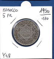 MOROCCO - 5 Francs 1370 / 1950  -  See Photos -  Km Y 48 - Maroc