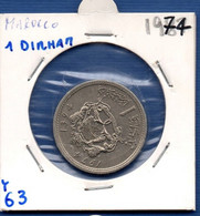 MOROCCO - 1 Dirham 1394 / 1974  -  See Photos -  Km Y 63 - Maroc