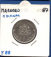 MOROCCO - 1 Dirham 1407 / 1987  -  See Photos -  Km Y 88 - Maroc