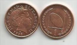 Isle Of Man 1 Penny 1998.  Rugby Ball - Isle Of Man