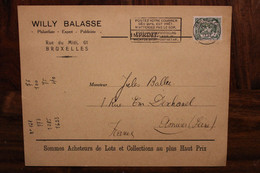 1938 Belgique Cover Mr BALASSE Expert Philatélie - Brieven En Documenten