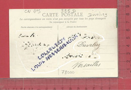 CARTE NOMINATIVE : DUVELIEZ  à  78000  Versailles - Genealogy