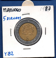 MOROCCO - 5 Dirham 1407 / 1987  -  See Photos -  Km Y 82 - Maroc