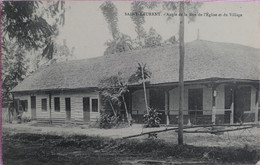 Delcampe - C. P. A. : Guyane : SAINT-LAURENT Du MARONI : Angle De La Rue De L'Eglise Et Du Village, Animé, En 1913 - Saint Laurent Du Maroni