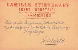 FRAMERIES - Camille Stiévenart - Agent Industriel 55, Rue De La Bouqueterie - Envoyée En Allemagne à Bielefeld - Frameries