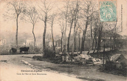 CPA Clermont En Argonne - Gare De L'est Et Gare Meusienne - Langlois Petit - Animé - Vache - Clermont En Argonne