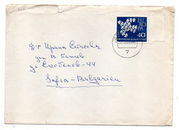 Allemagne-1966-Lettre De STUTTGART Pour SOFIA (Bulgarie)...tp EUROPA Seul  Sur Lettre ...cachet... - Briefe U. Dokumente