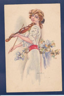 CPA Aldo Bruno Art Déco Femme Woman Circulé N 1640 Violon - Usabal