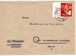 56340 - DDR - 1951 - 24Pfg Frieden EF A Bf LOEBAU -> Grosskmehlen (senkr Mittelbug, Marke OK) - Storia Postale