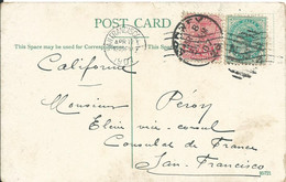 AUSTRALIE POUR CONSULAT DE FRANCE A SAN FRANCISCO ( USA )  DE 1907 LETTRE COVER - Storia Postale