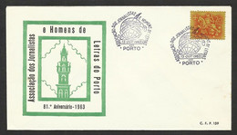 Portugal Cachet Commémoratif Journalistes Et Hommes De Lettres Du Porto 1963 Event Pmk Oporto Journalists And Literati - Flammes & Oblitérations